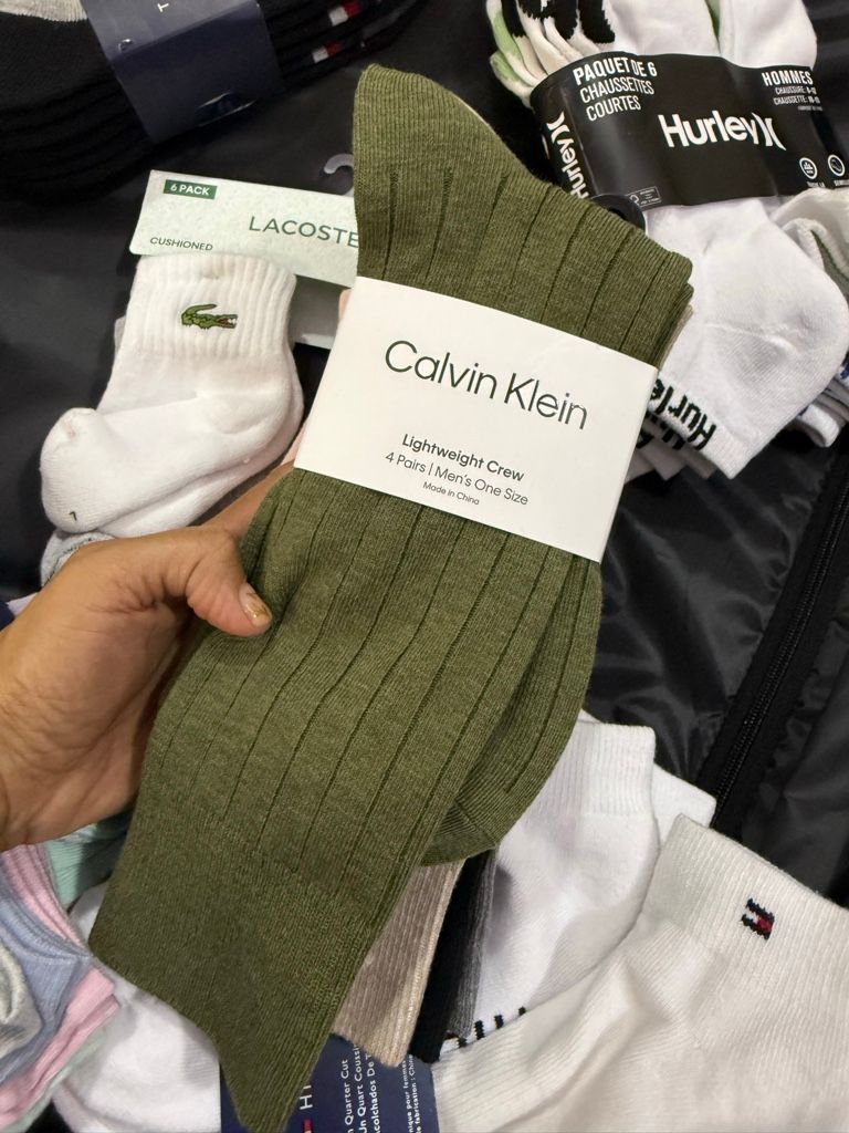 Calvin Klein Olive Crew Socks 4-Pack