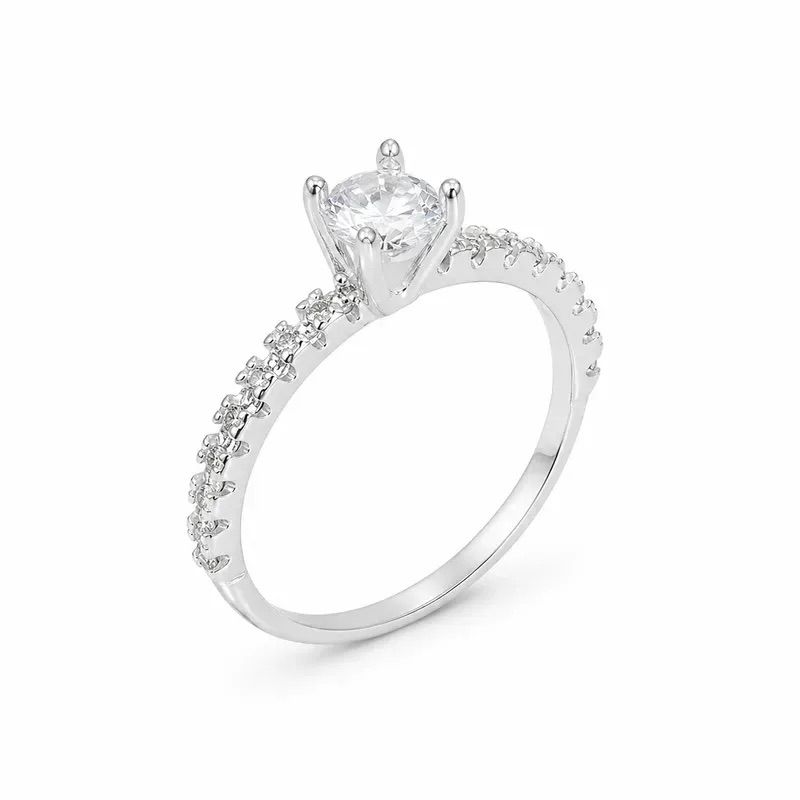 A3108 - ANEL SOLITÁRIO ZIRC 4MM LATERAIS CRAV N. 17