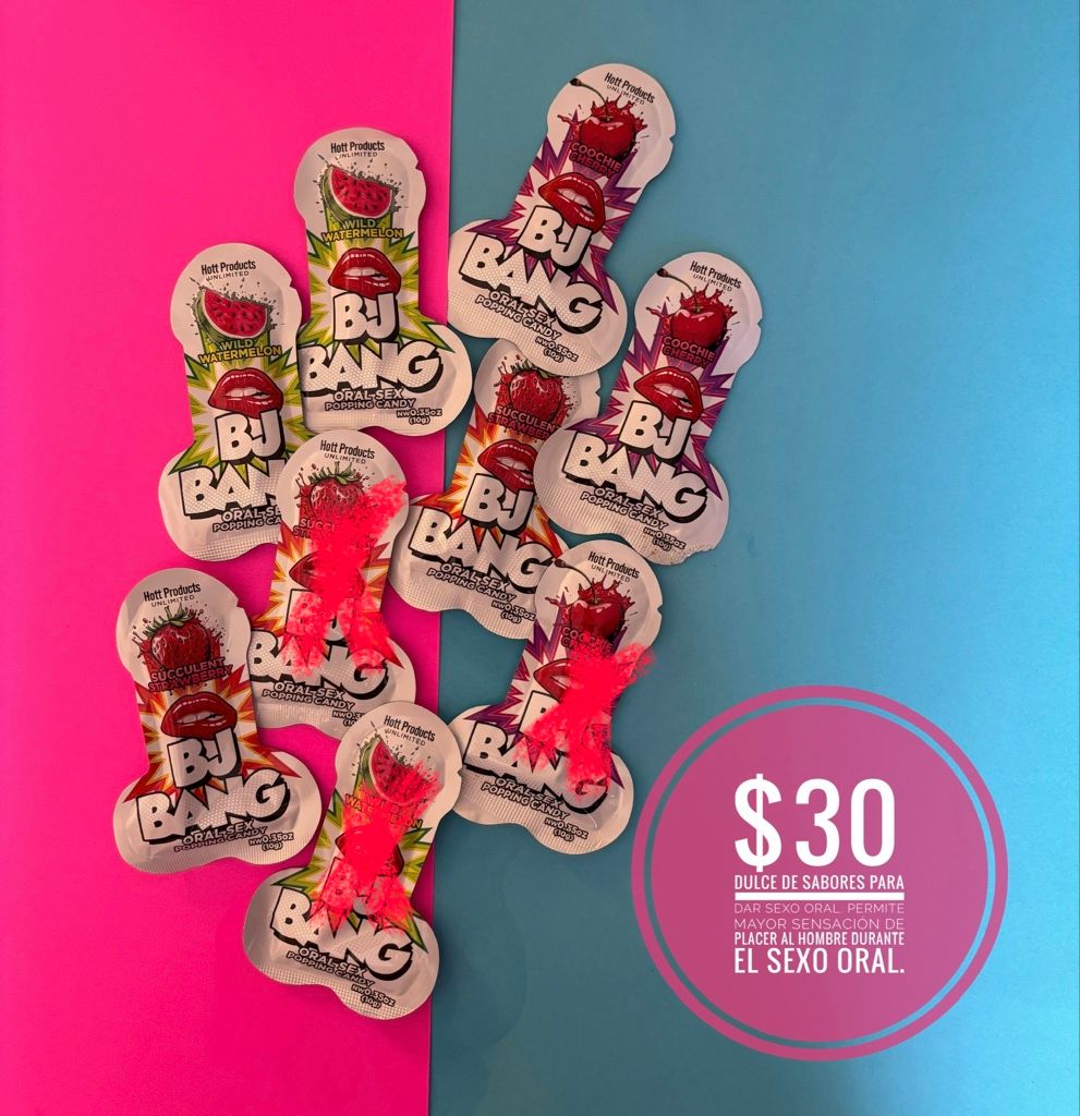Caramelo para sexo oral (2cereza, 2 fresa)