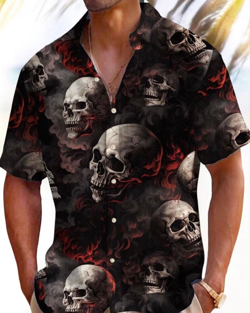 Camisa de calavera de humo