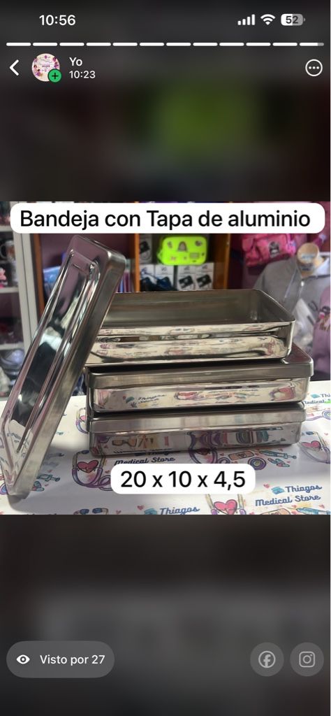 Bandeja aluminio con tapa 20x10x4,5