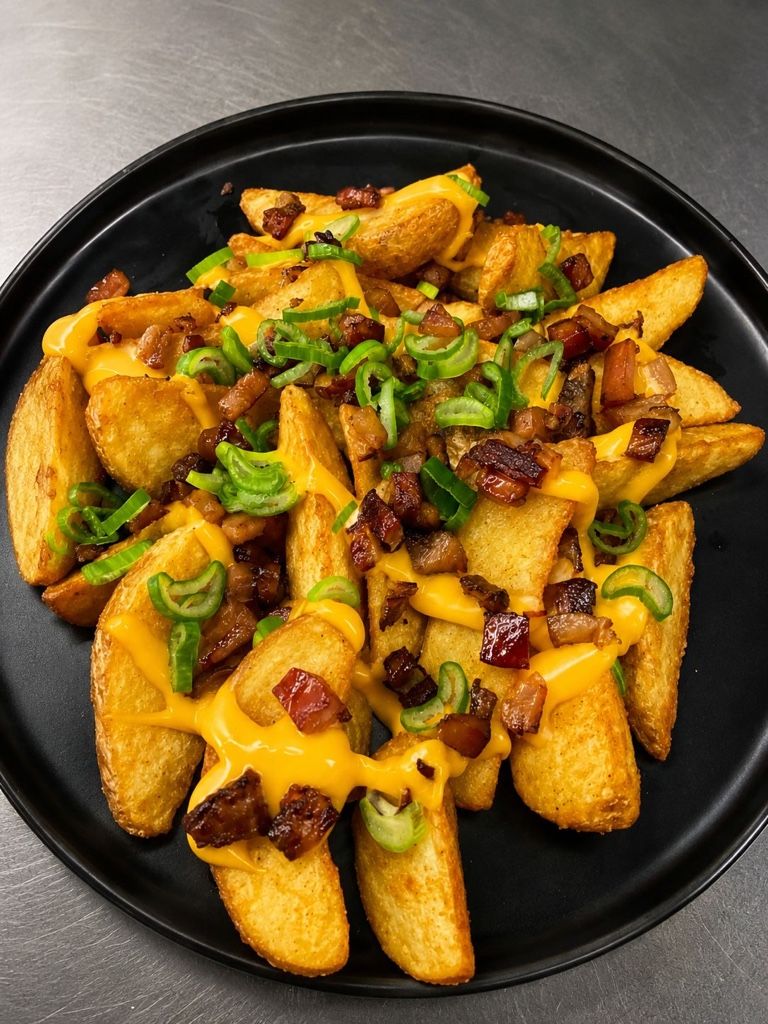 Papas Rústicas Cheddar y Bacon