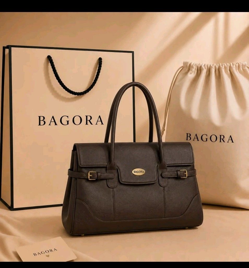 Bolsa Feminina de Couro Legítimo Grande Capacidade ToteVintage Elegante para trabalho omvro e mão