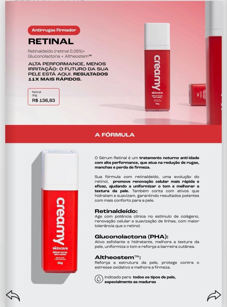 Creamy sérum facial anti-idade