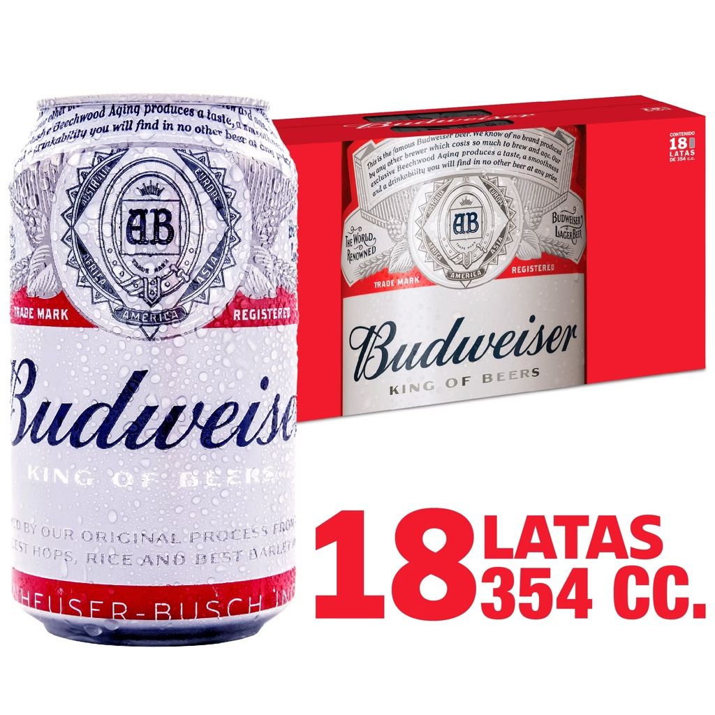 Maleta Budweiser lata 354cc x 18und
