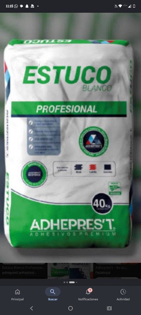 Adheprest Estuco Blanco Profesional 20kg