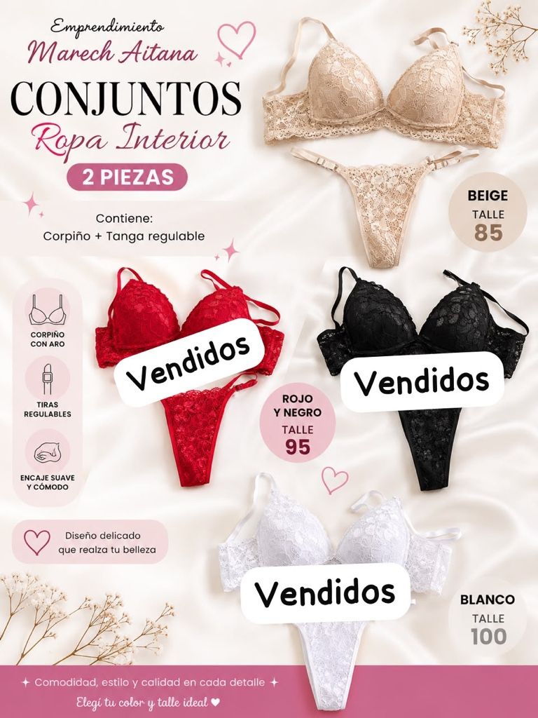 Conjunto encaje beige