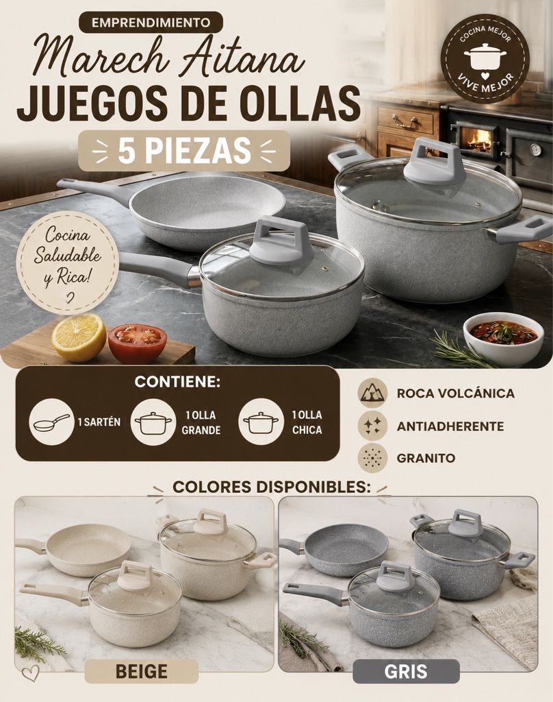 Juego de ollas 5 piezas