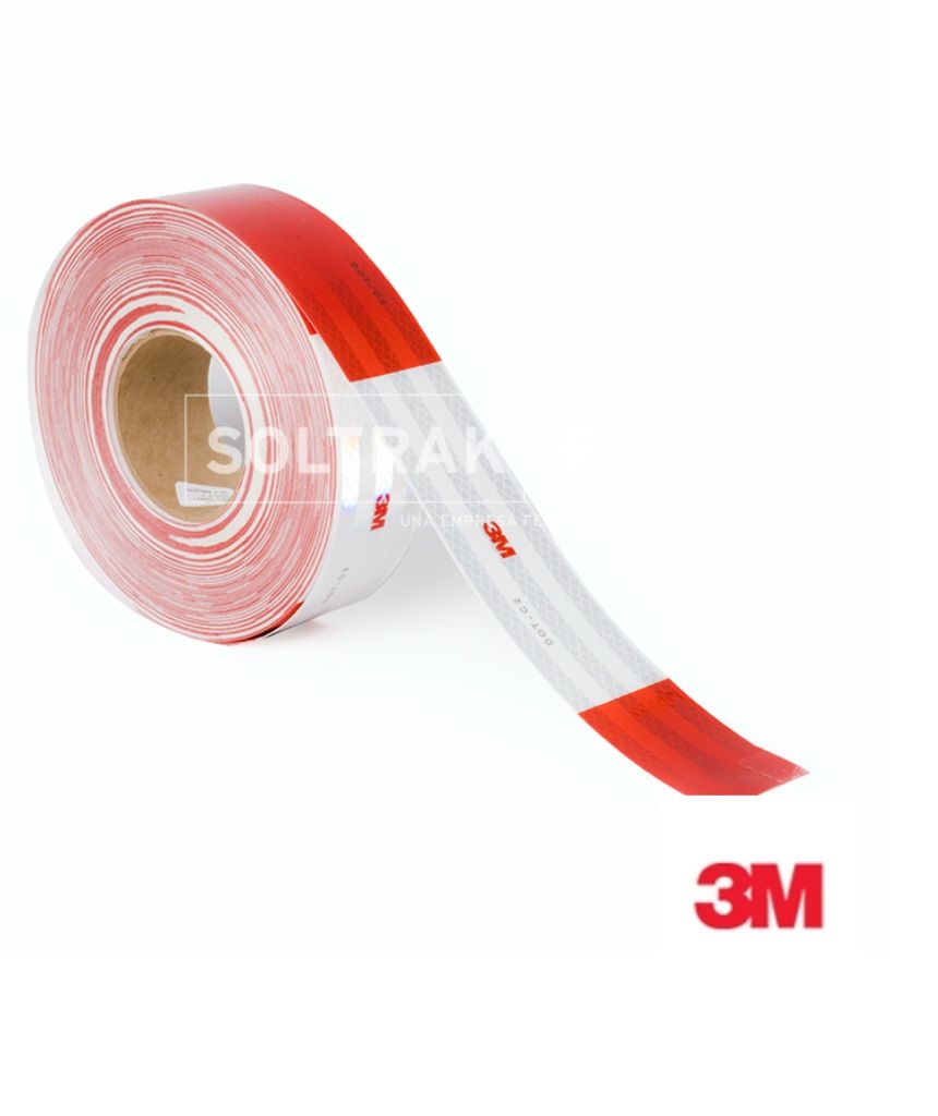 Cinta 3m rojo y blanco x 45 mt