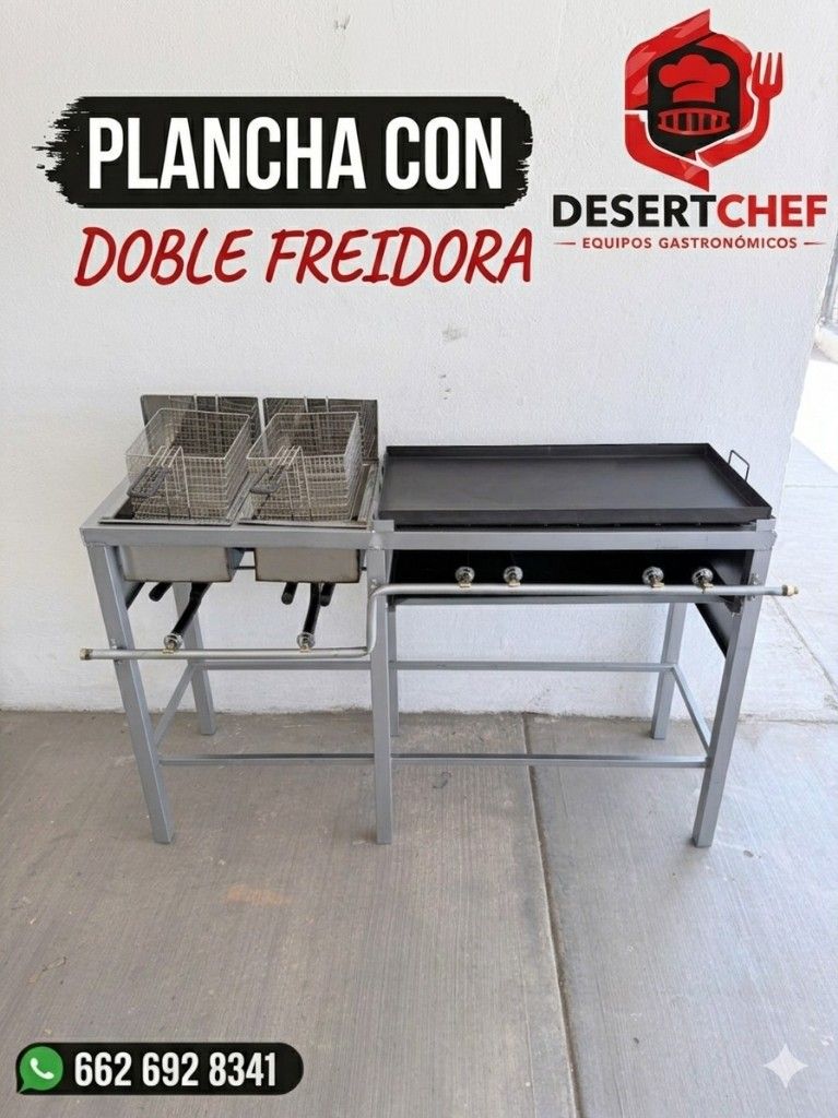 Plancha 80x40 + 2 freidoras