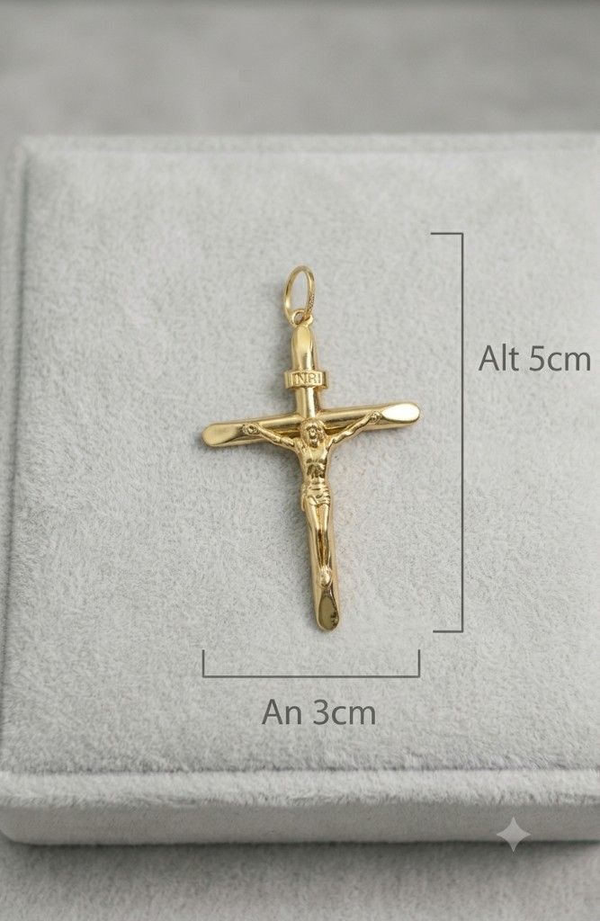 Dije de cruz con cristo en oro 10k