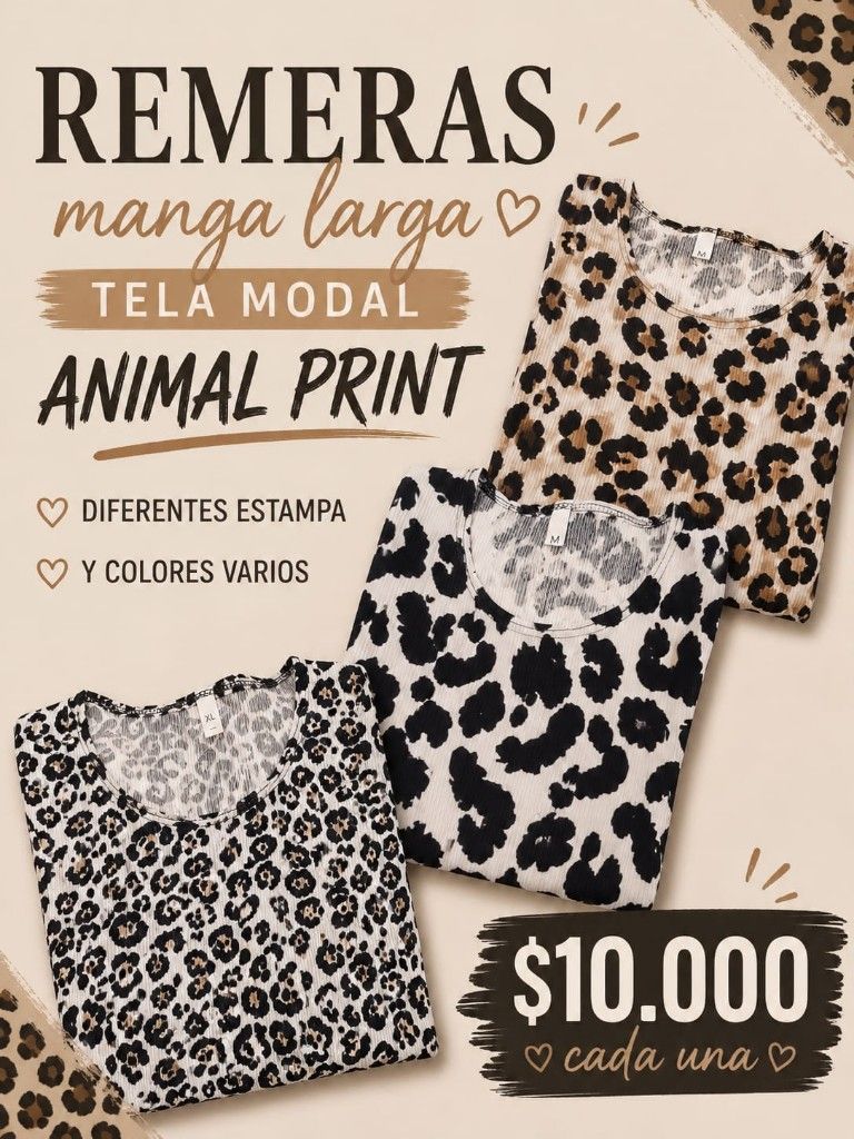 Remera animal print