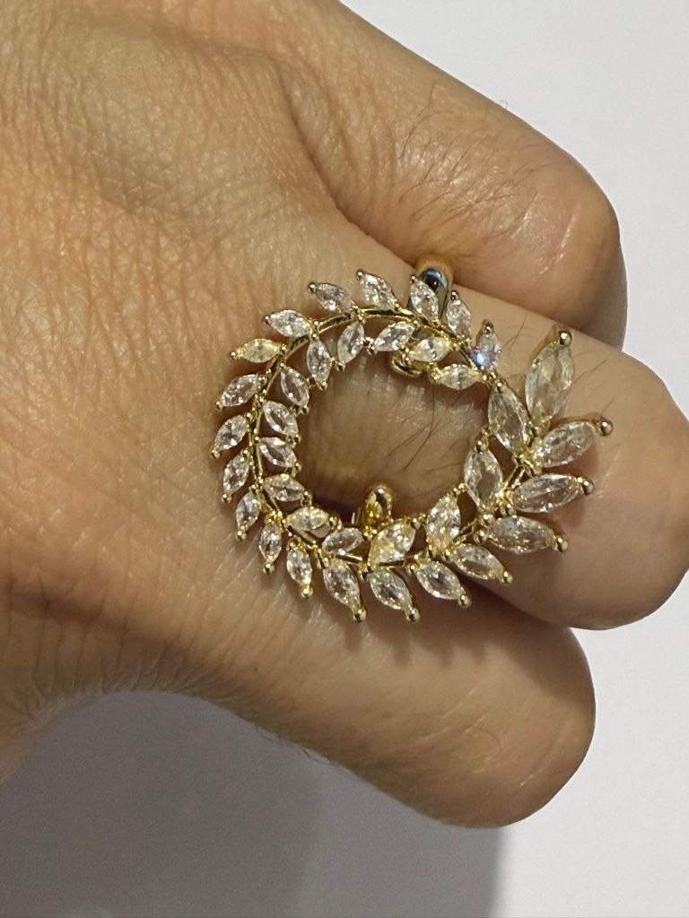 Altezza Anillo dorado hojas cod038