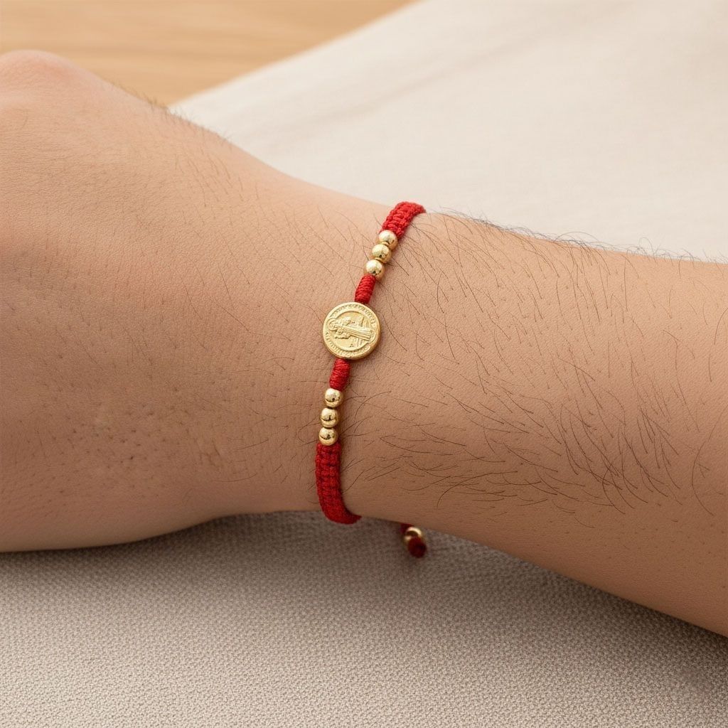 Pulsera hilo rojo con medalla de la milagrosa