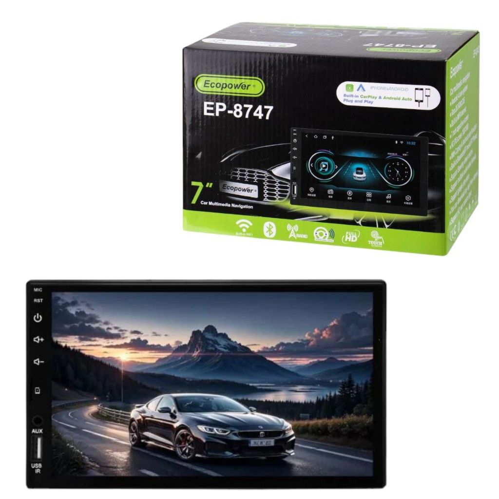 Autoradio Ecopower 
Ep - 8747: 2 GB ROM: 32 GB
• 7 "