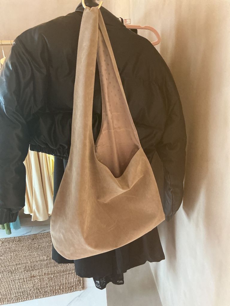 Bolsa café de gamuza
