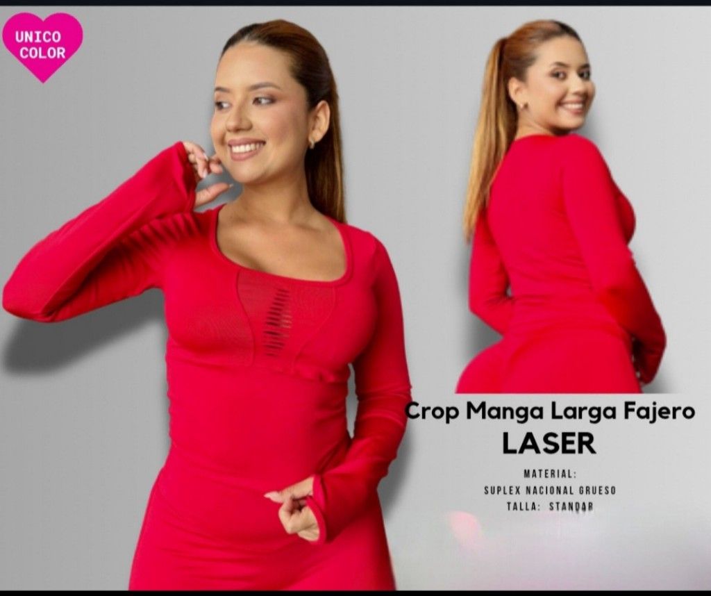 CROP FAJERA MANGA LARGA  LASER