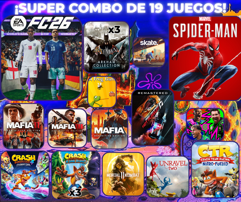 COMBO SPITERMAN CON FC26 19 juegos