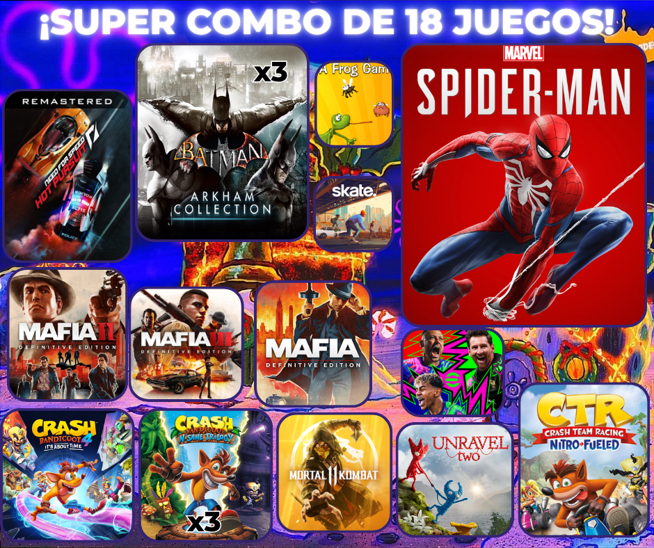 COMBO SPITERMAN 18 JUEGOS