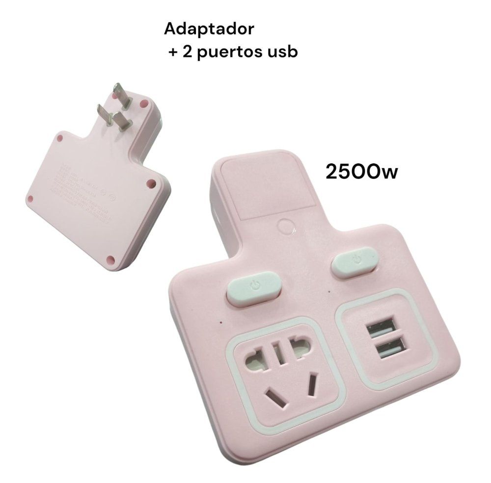 Adaptador 1 enchufe 2 usb