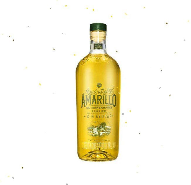 Aguardiente Amarillo de Manzanares Vidrio Litro 1000ml
