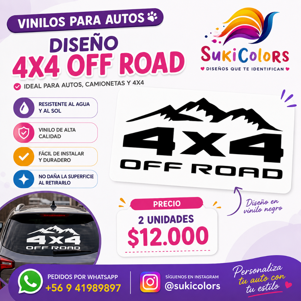 Vinilo 4x4 Off Road | Pack 2 Unidades