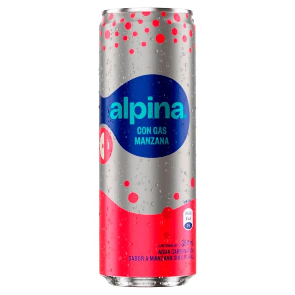 Agua Carbonatada Sabor a Manzana ALPINA