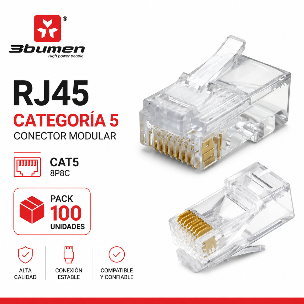 Conectores RJ45 x 100 unidades