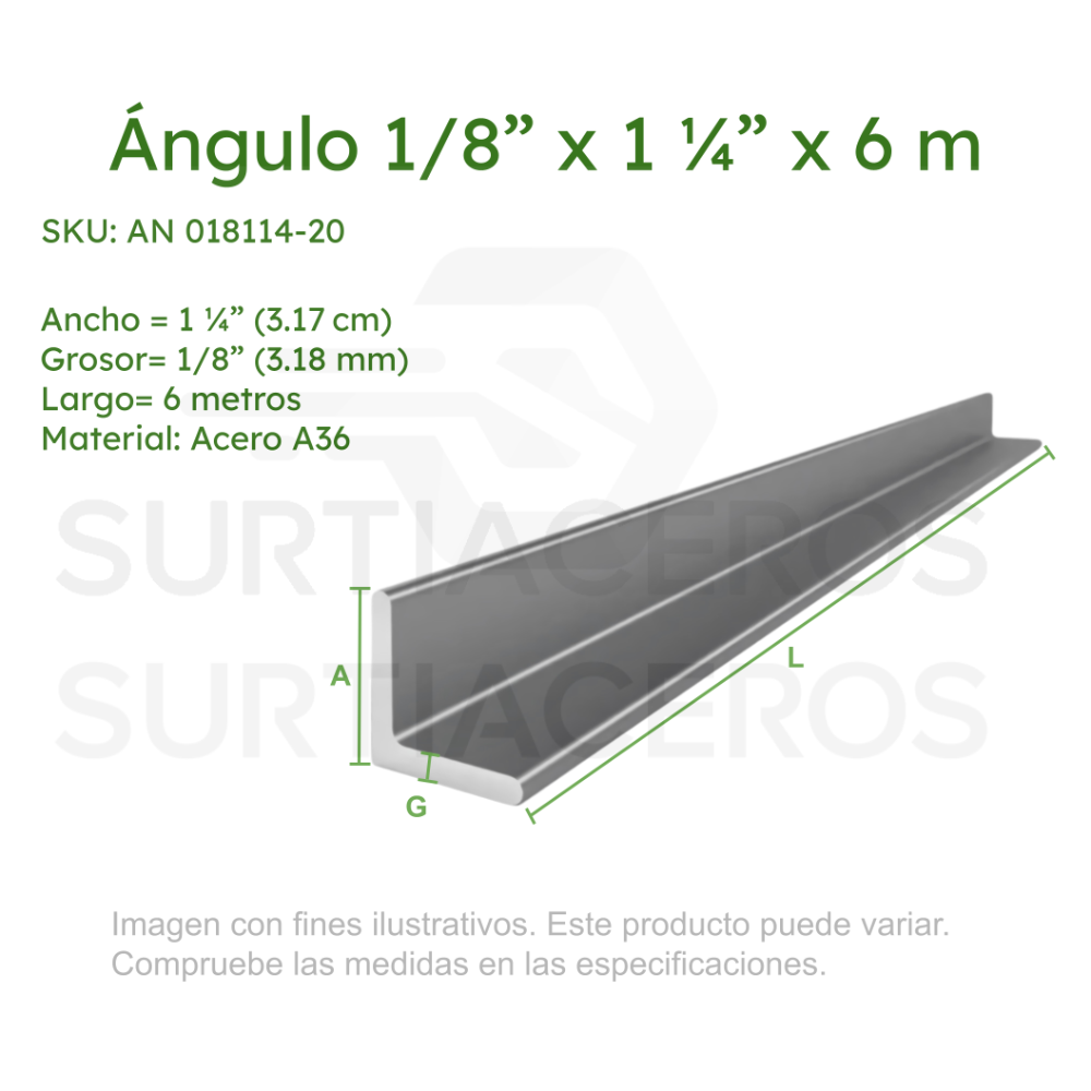 ANGULO 1 1/4 X 1/8 LEGITIMO
