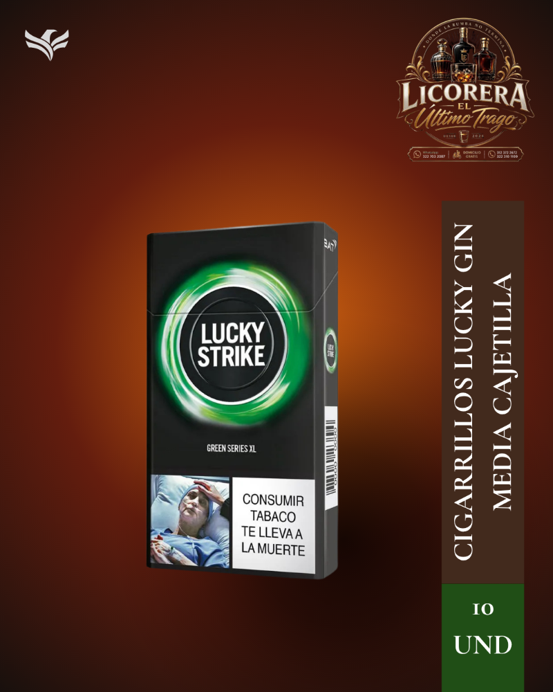 Cigarrillos LUCKY Gin media cajetilla (10 und)