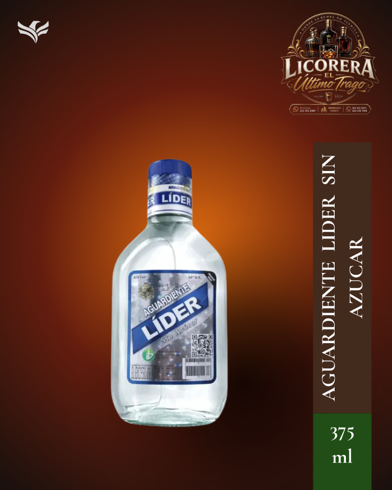 Aguardiente Líder Sin Azúcar 375Ml