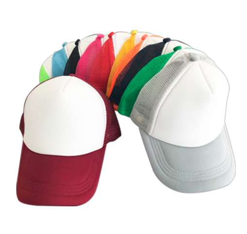 GORRA SUBLIMABLE TIPO CAMIONERO CON MALLA COLOR ROJO MARCA COLOR MAKE