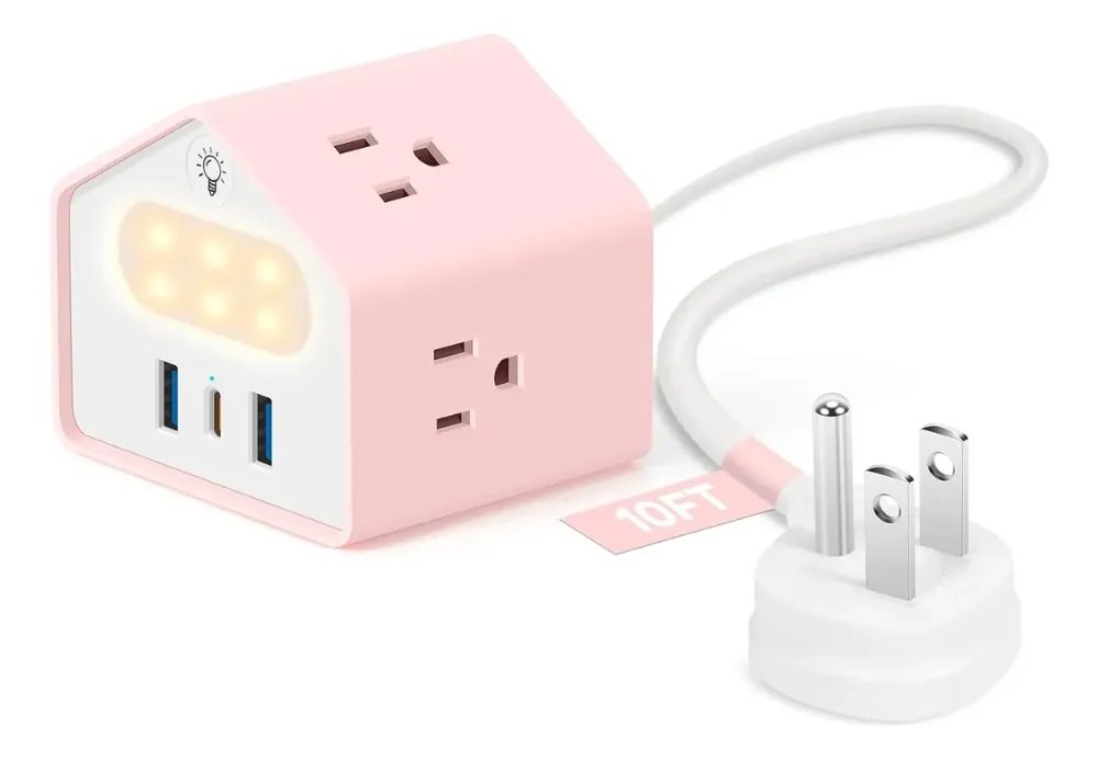 Regleta Kawaii Usb-c 20w 4 Tomas + 3 Usb Extensión Eléctrica
