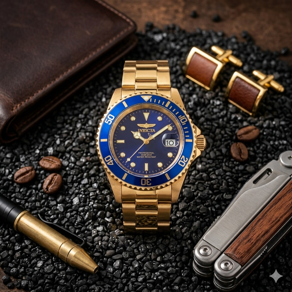 Reloj Man Invicta dorado